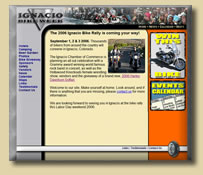 Ignacio Motorcycle Rally site promoting four corners motorcycle or Harley rally.